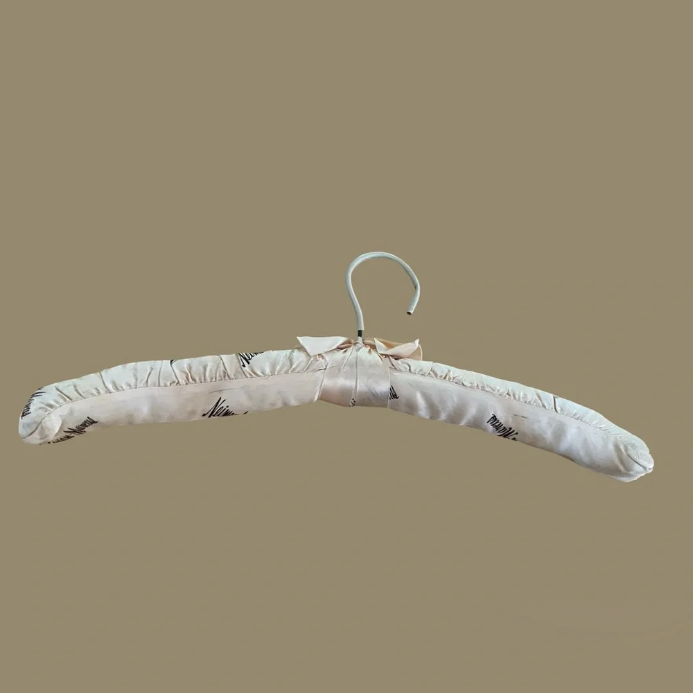 Neiman Marcus Padded Hanger Vintage Boudoir Lingerie Clothes Satin Rose Bow